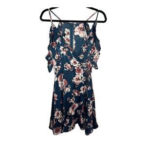 She + Sky Floral Midi Dress in Blue and Pink